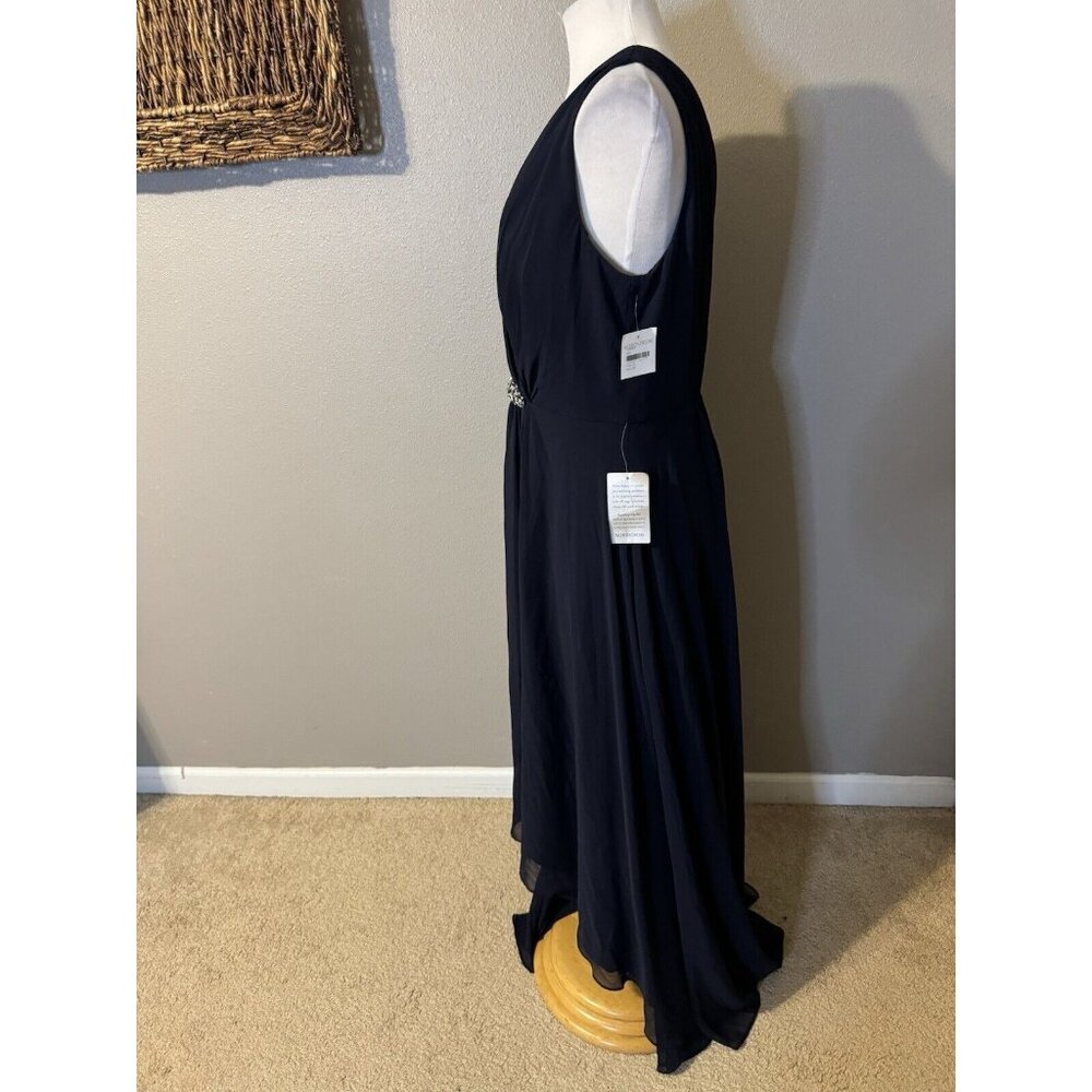 Eliza J. Evening Formal Dress 18 Navy Blue Flowy Wedding Church Party NWT - Picture 11 of 16